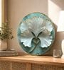 Sky Blue & White Flower Round Wall Art 15 Inch