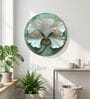 Sky Blue & White Flower Round Wall Art 15 Inch