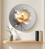Sky Blue & White Flower Round Wall Art 15 Inch