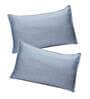 Sky Blue Solid 210TC Jute 17 x 27 Inches Pillow Covers (Set of 2)