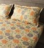 Sky Blue 144TC Cotton Flat Super King Bedsheet with 2 Pillow Covers