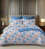 Sky Blue 144TC Cotton Flat Super King Bedsheet with 2 Pillow Covers