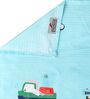 Sky Blue Vehicle Printed 300 TC Cotton Blend Double Queen Size Bedsheet With 2 Pillow Covers