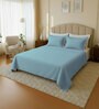 Sky Blue Cotton 1 King Bedsheet with 2 Pillow Covers