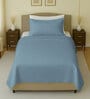 Sky Blue Cotton 1 Single Bedsheet with 1 Pillow Cover