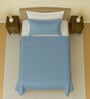 Sky Blue Cotton 1 Single Bedsheet with 1 Pillow Cover