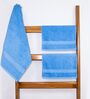 Sky Blue Cotton Solid  500 GSM Bath & Hand Towels Pack of 3 (1Bath 2 Hand)
