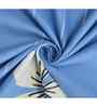 Sky Blue Floral 144 TC Cotton Queen Sized Bedsheet Bedsheet 2 Pillow Rose Collection