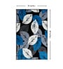 Sky Blue Floral Polyester 3 x 5 Feet Machine Made Carpet