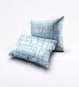 Sky Blue Geometric 120 TC Cotton King Sized Double Bedsheet with 2 Pillow Covers Glenn SS23 Collection