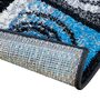 Sky Blue Geometrical Polyester 3 x 5 Feet Machine Made Carpet
