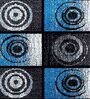 Sky Blue Geometrical Polyester 4 x 6 Feet Machine Made Carpet
