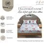 Sky Blue Glace Cotton Floral Print Elastic Fitted King Bedsheet With 2 Pillow Covers