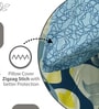 Sky Blue Lemon Abstract 144 Tc Cotton Double Bedsheet With 2 Pillowcovers