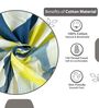 Sky Blue Lemon Abstract 144 Tc Cotton Double Bedsheet With 2 Pillowcovers