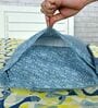 Sky Blue Lemon Abstract 144 Tc Cotton Double Bedsheet With 2 Pillowcovers