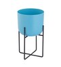 Sky Blue Metal Desk Desk Pot Set of 1