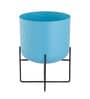Sky Blue Metal Desk Desk Pot Set of 1