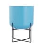 Sky Blue Metal Desk Desk Pot Set of 1