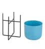 Sky Blue Metal Desk Desk Pot