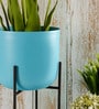 Sky Blue Metal Desk Desk Pot