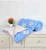 Sky Blue Microfiber Floral 180 GSM Double Size Reversible Comforter