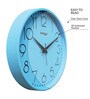 Sky Blue Plastic 12-Inch Embossed Easy Numbers (Quartz Movement) Wall Clock