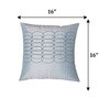 Sky Blue Textured Polyester 16 x 16 Inches Cushion Cover