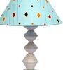 Blue Shade Table Lamp With Metal Base