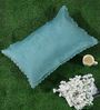 Sky Blue Solid Velvet 27x18 Inches Pillow Cover (1Pc)