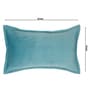 Sky Blue Solid Velvet 27x18 Inches Pillow Cover (1Pc)