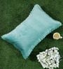 Sky Blue Solid Velvet 27x18 Inches Pillow Cover (1Pc)