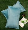 Sky Blue Solid Velvet 27x18 Inches Pillow Covers (Set of 2)