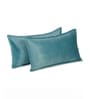 Sky Blue Solid Velvet 27x18 Inches Pillow Covers (Set of 2)