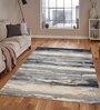 Grey Abstract Viscose 4 ft x 6 ft Hand Tufted Carpet