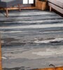 Grey Abstract Viscose 5 ft x 7 ft Hand Tufted Carpet