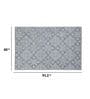 Blue Persian Wool And Viscose 5 ft x 7 ft Hand Tufted Carpet