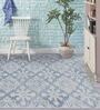 Blue Persian Wool And Viscose 5 ft x 7 ft Hand Tufted Carpet