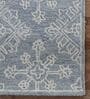 Blue Persian Wool And Viscose 5 ft x 7 ft Hand Tufted Carpet