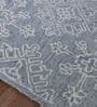 Blue Persian Wool And Viscose 5 ft x 7 ft Hand Tufted Carpet