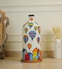 Sky Cruiser Hand Painted White Glass Shade Table Lamp