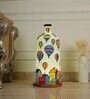 Sky Cruiser Hand Painted White Glass Shade Table Lamp