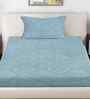 Sky Ethnic 300 TC Cotton Blend Embossed Single Bedsheet with 1 Pillow Cover