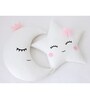 White Cotton Blend Moon Cloud & Star Shaped Pillows (Set of 3)