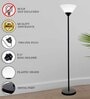 Sky Inverted Standing Lamps with Acrylic Shade,Modern Floor Lamp, Straight Black