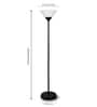 Sky Inverted Standing Lamps with Acrylic Shade,Modern Floor Lamp, Straight Black