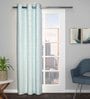 Sky Polyester Blend Geometric 7ft Light Filtering Eyelet Door Curtain