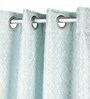 Sky Polyester Blend Geometric 7ft Light Filtering Eyelet Door Curtain