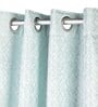 Sky Polyester Blend Geometric 8ft Light Filtering Eyelet Long Curtain