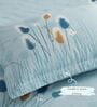 Skyblue Panel Design 180 TC Cotton King Bedhseet 2 pillow covers